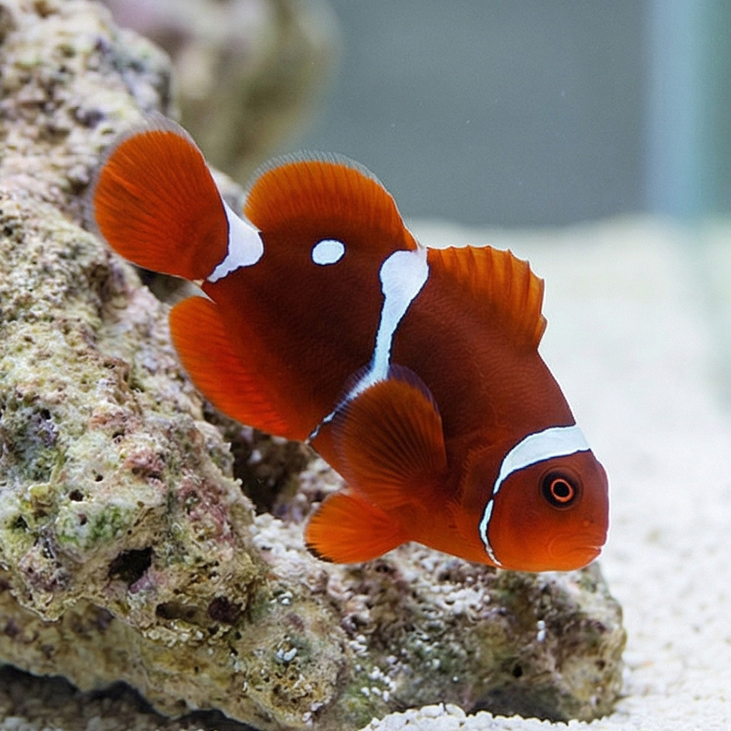 Gold Dot Maroon Clownfish: Captive Bred