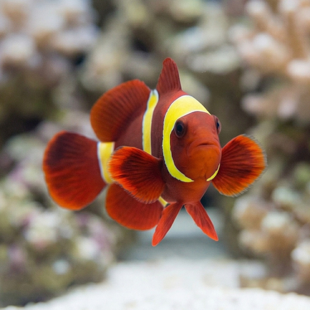 Gold Stripe Maroon Clownfish: Captive Bred - Image 3