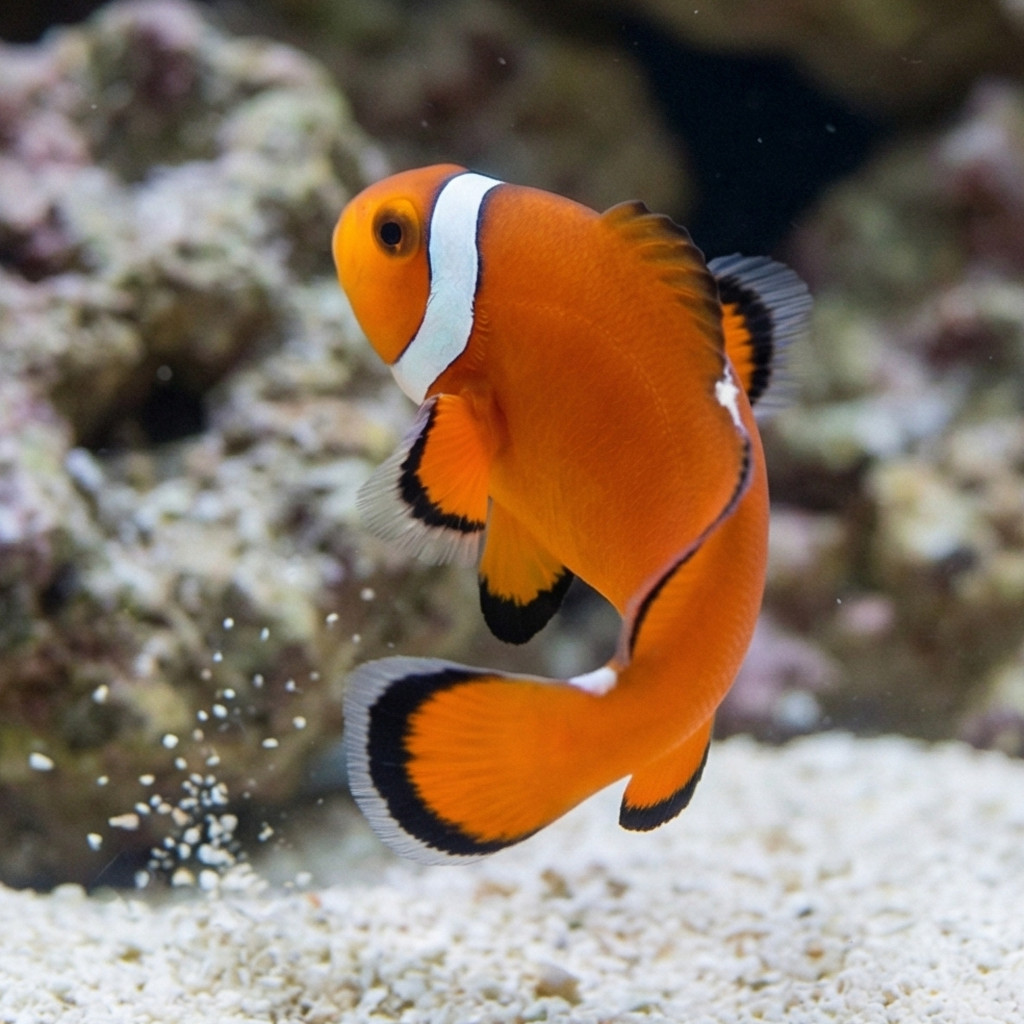 Longfin Black Misbar Ocellaris Clownfish: Captive Bred - Image 4
