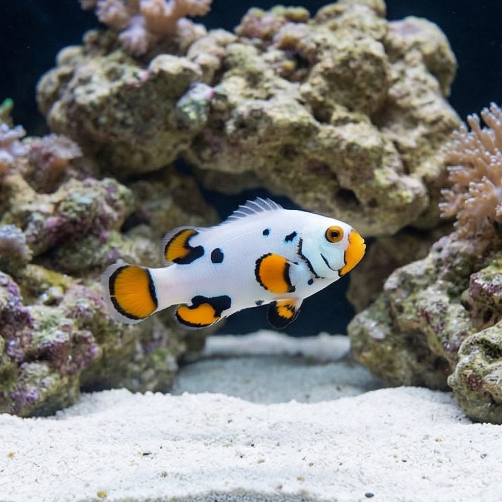Premium Black Helmet Picasso Percula Clownfish: Captive Bred - Image 5